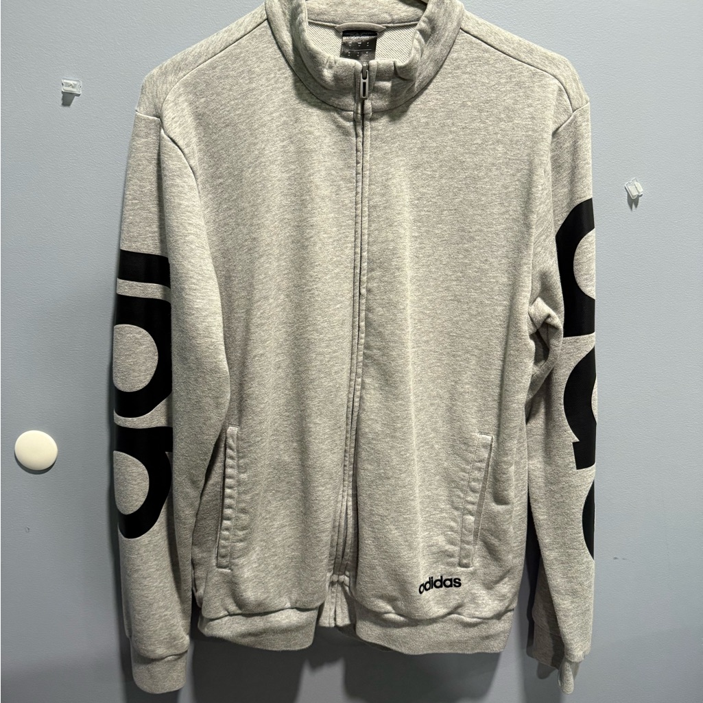 Adidas Heather Gray Zip-Up Hoodie